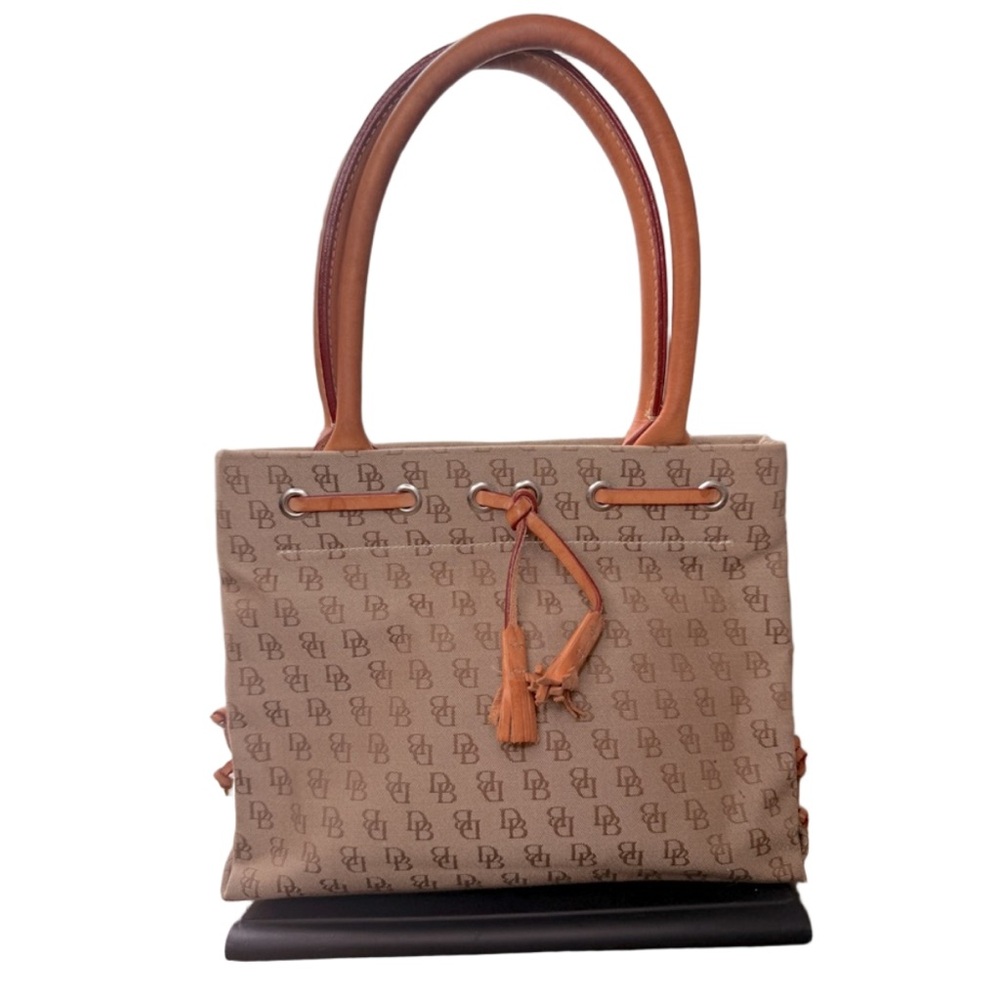 Vintage Dooney & Bourke DB Monogram Canvas Tote – Classic Satchel Style